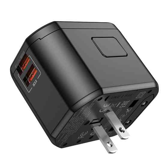 Універсальний зарядний пристрій HOCO AC15 Walker three-port PD20W(1C2A) universal conversion charger Black Одеса