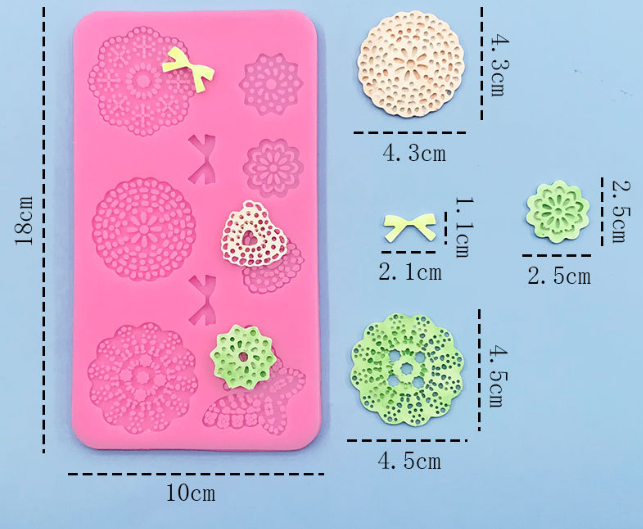 Молд силіконовий Мереживо 180 на 100 мм рожевий Київ - фото 2