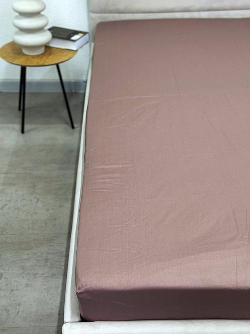 Ecotton Простирадло на резинці Ecotton 160х200 см із сатину (арт. 16-1412 Stucco) коричневый Київ - фото 4