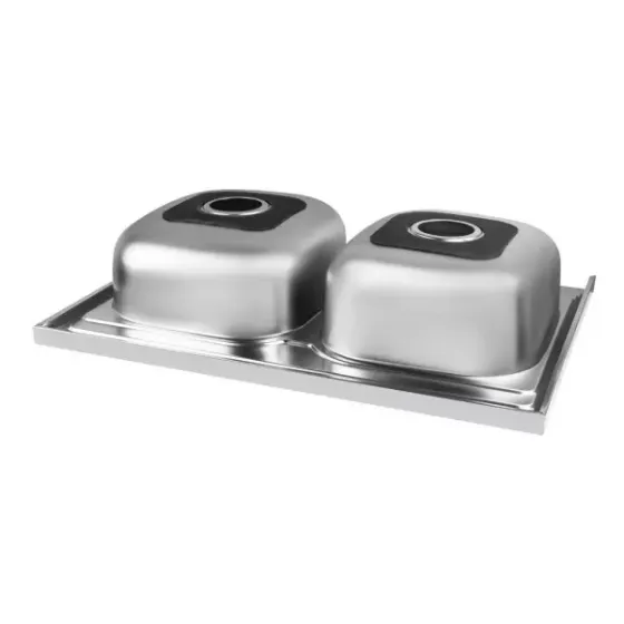 Мойка кухонная на две чаши накладная WEZER 6080Z (0.8 мм) Deсоr 800x600x180 мм Киев