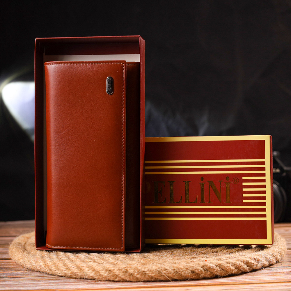 Женский кожаный кошелек для карт купюр и монет CANPELLINI 21532 Коричневый Киев - изображение 10