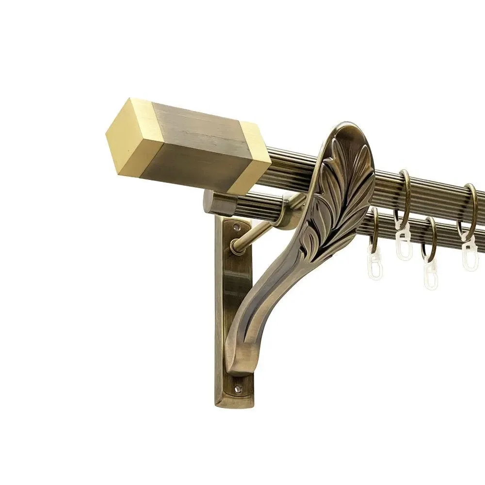 Карниз Orvit Квадро металевий дворядний ретро рифлена труба кільце металеве Антик 25\19 мм 300 см Львов - изображение 1