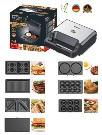 Вафельница 7в1 2200 Вт Zepline ZP-811 Мультимейкер со съемными пластинами Коломыя