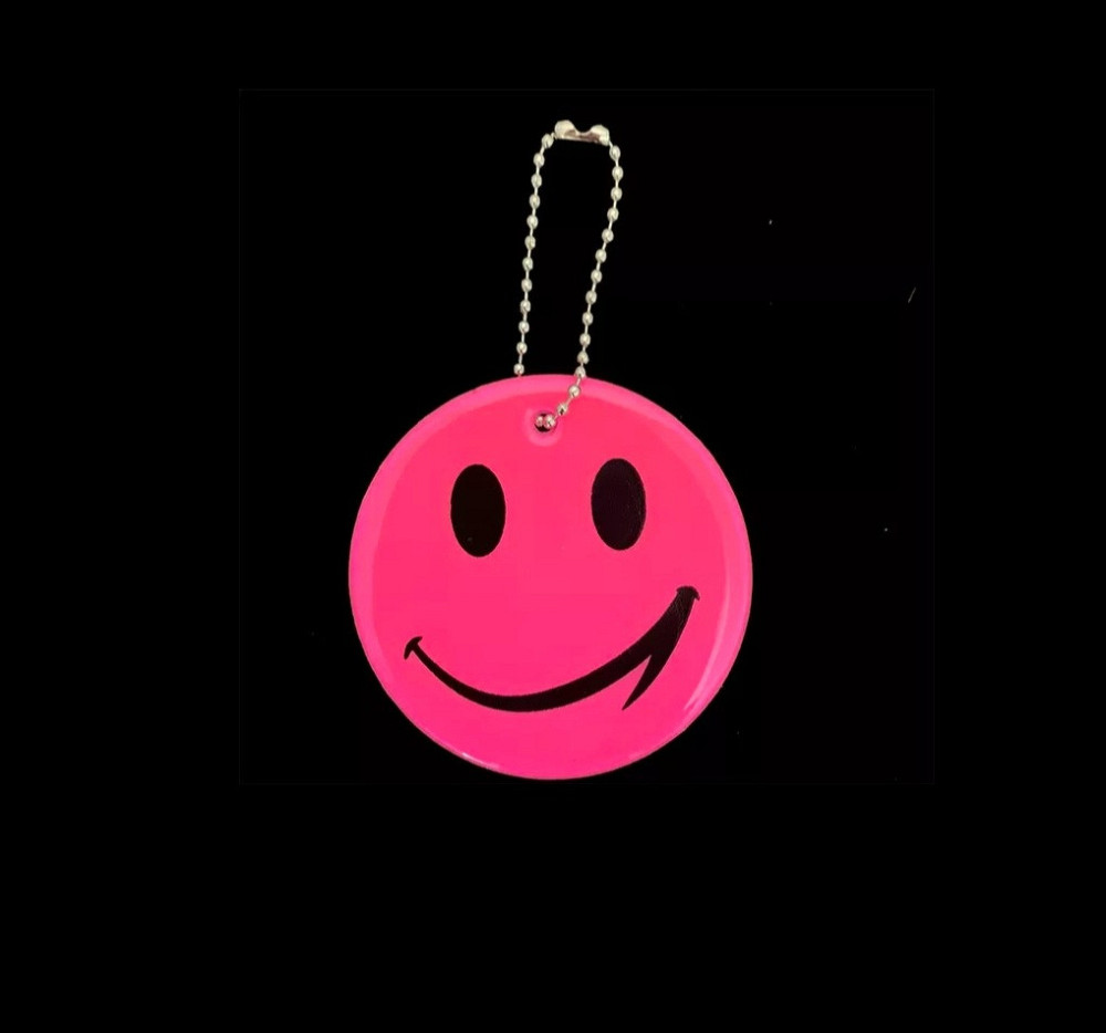 Брелок фликер Смайлик 65 мм розовый Киев - изображение 1