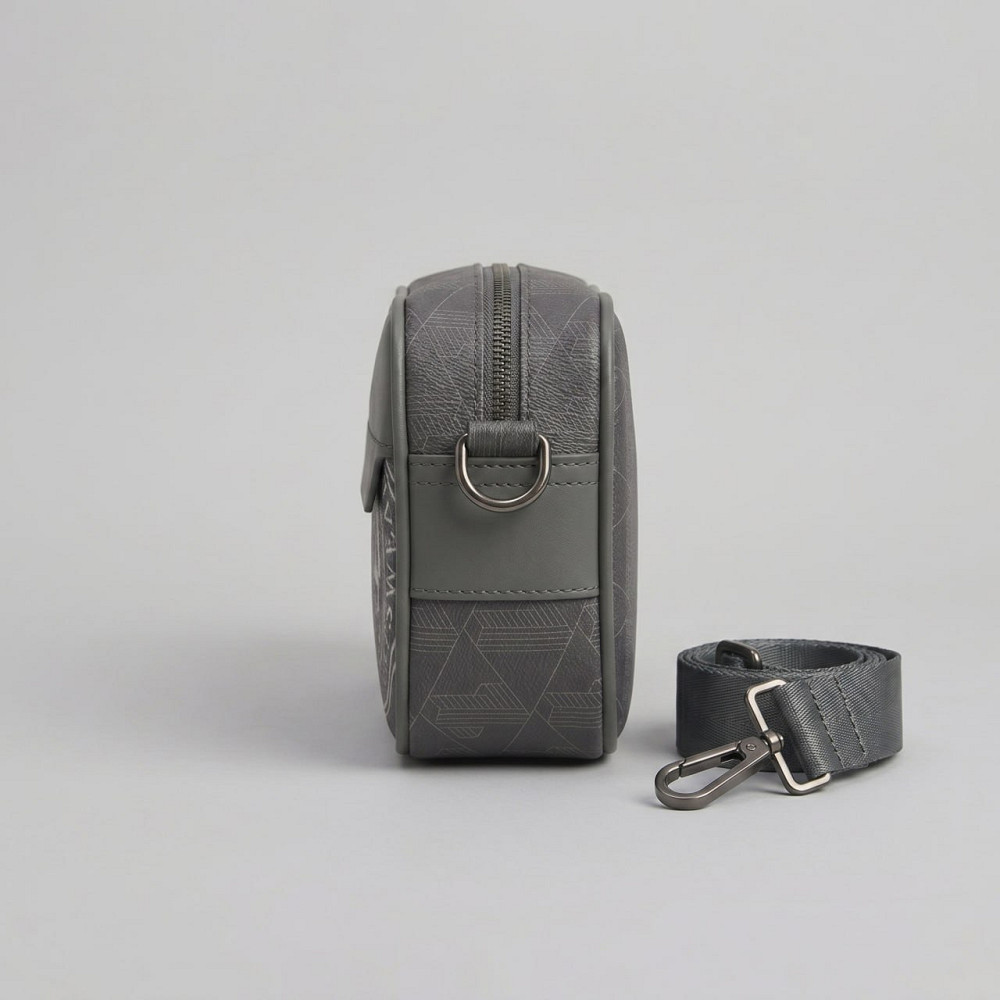 Мужская брендовая сумка, борсетка на плечо Lacoste (1097) grey Киев - изображение 2