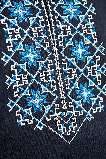 Вишиванка для хлопчиків, лляна, темно-синя, топ Київ - фото 4