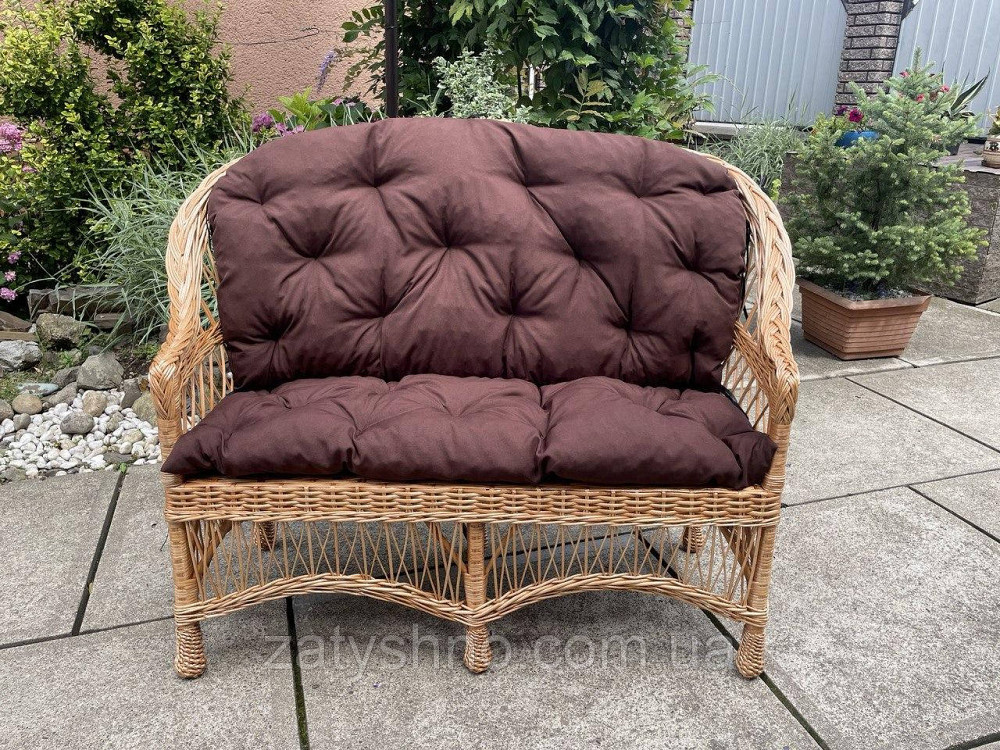 Диван плетений з коричневою подушкою Київ - фото 7