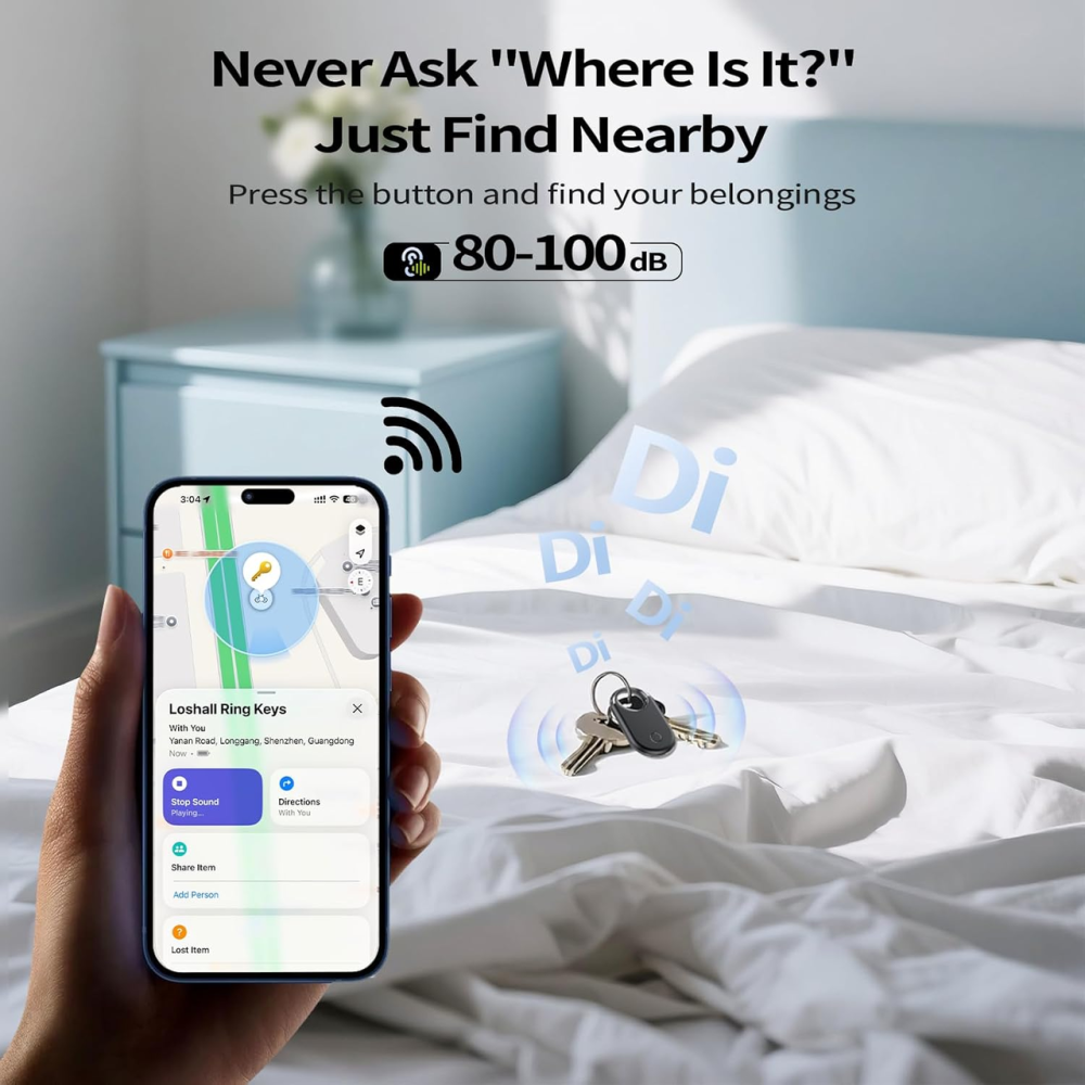 Bluetooth-трекер HENDARI 2 шт, совместим с Apple Find My, Bluetooth 5.3, сменная батарея CR2032, для iPhone Киев - изображение 3