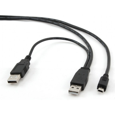 Кабель для передачі даних USB 2.0 AMx2 to Mini 5P 0.9m Cablexpert (CCP-USB22-AM5P-3) Вінниця - фото 1