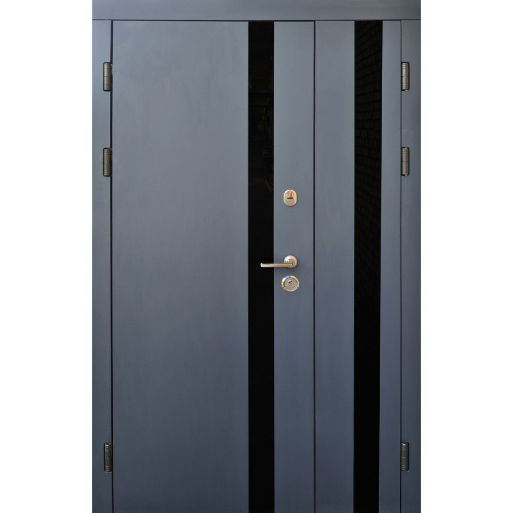 Форт-М Двері полуторні вуличні 3х контурні! Модель Тріо-Лофт, колір Графіт 1200 Київ - фото 1