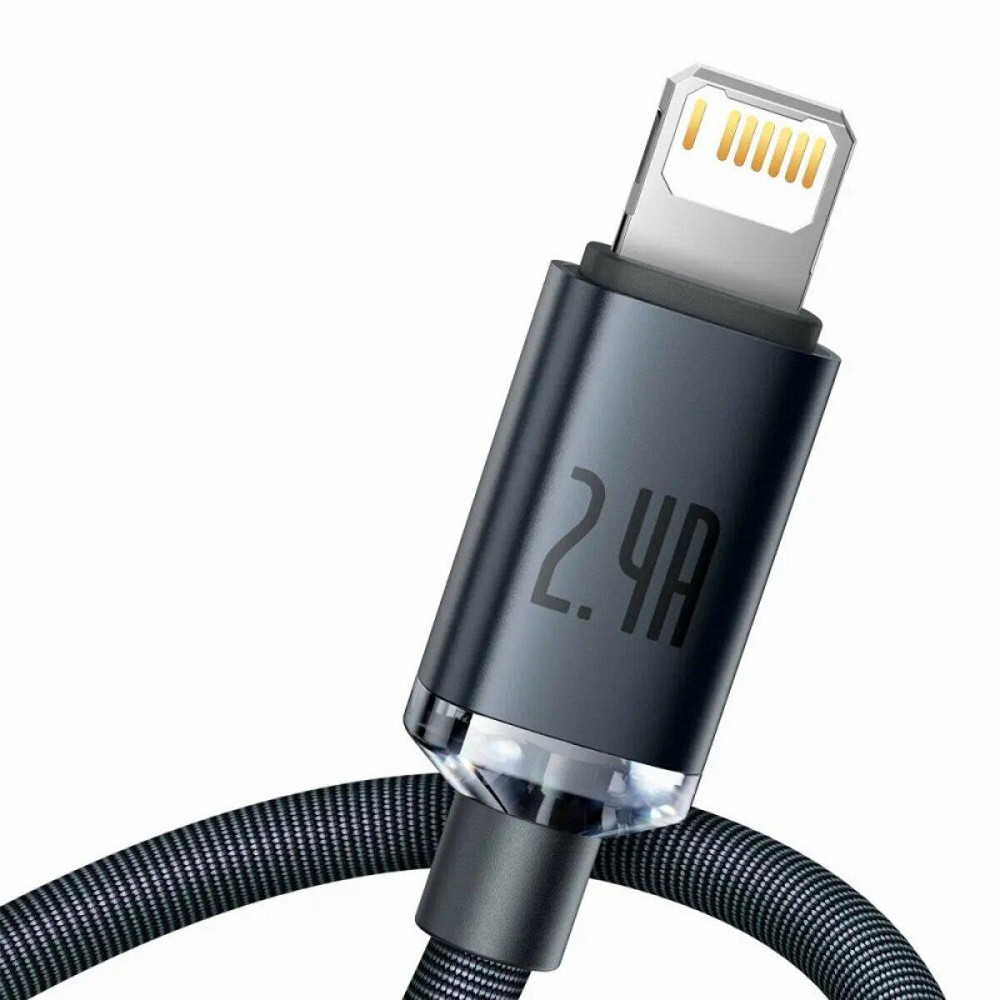 Кабель Baseus Crystal Shine Series для быстрой зарядки и передачи данных USB - Lightning 2.4A 1.2m, цвет Одесса - изображение 2