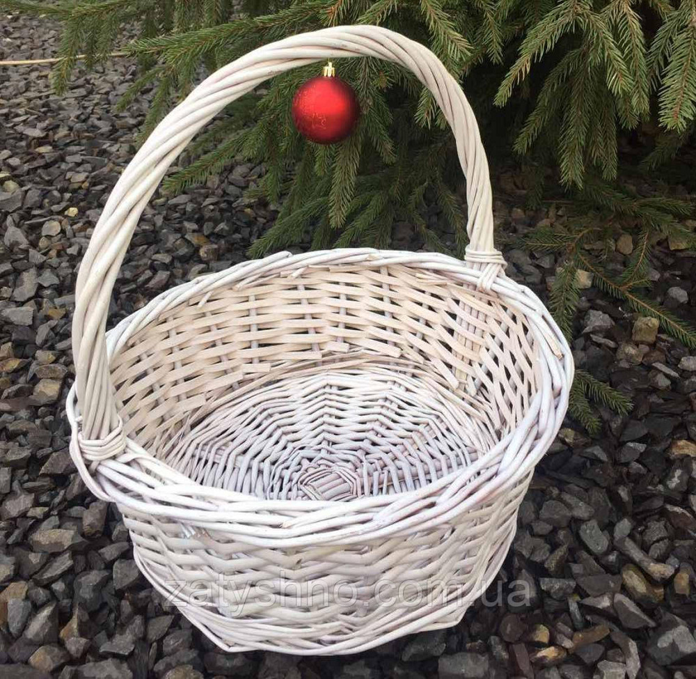 Кошик плетений дитячий | кошик плетений великодні | кошик із лози білий Київ - фото 5