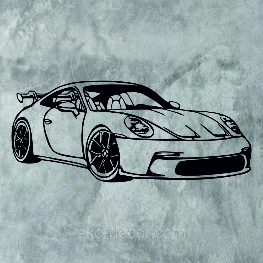 Декоративне настінне Панно «Авто Порш», Декор на стіну 70*29 см, Чорний Київ - фото 7