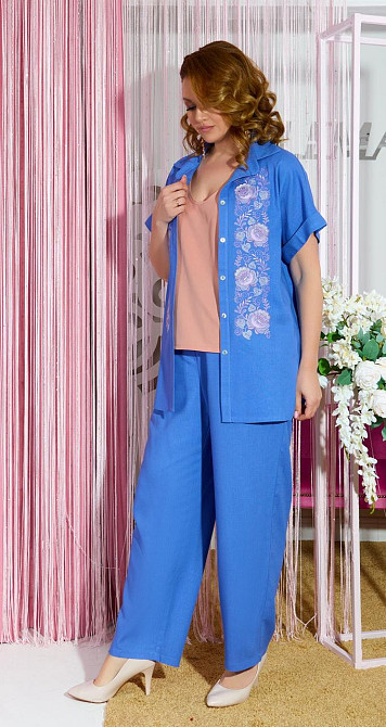 Літній брючний костюм із вишивкою Київ - фото 4