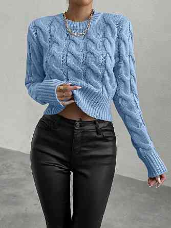 Женский базовый повседневный свитер акрил/шерсть Голубой Одесса