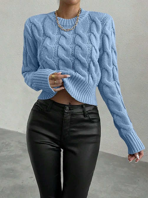 Жіночий базовий повсякденний светр акрил/вовна Блакитний Одеса - фото 2