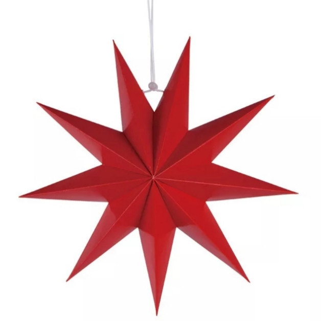 Рождественская звезда из картона 30 см красный Киев - изображение 1