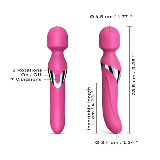 Вібромасажер 2в1 Dorcel Dual Orgasms Magenta класичний масажер і вібратор з перлинним масажем Львов