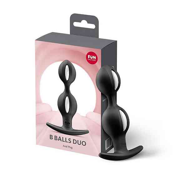 Анальні кульки Fun Factory B BALLS DUO Black, ефект вібрації, діаметр 3,2 та 3,6 см Sex Aura Київ