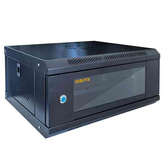 Шафа настінна серверна GEAR 4U 600x600х240 мм чорний із полицею (GWMSN-4U-600-600) Київ