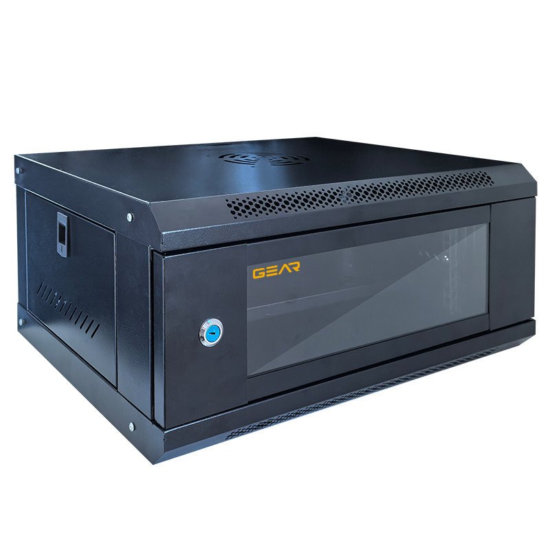 Шафа настінна серверна GEAR 4U 600x600х240 мм чорний із полицею (GWMSN-4U-600-600) Київ - фото 1