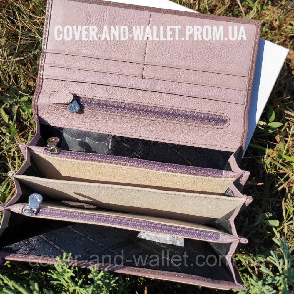 Женский кожаный кошелек на магнитной фиксации пудрового цвета Marco Coverna MC 1413-6 Киев - изображение 3
