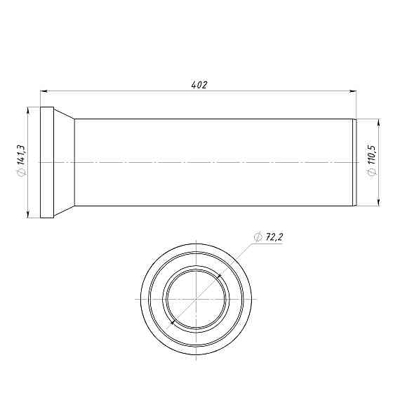 Патрубок OPTIMUM для унітазу прямий D110  400 мм  OPTI 14110/400 Киев