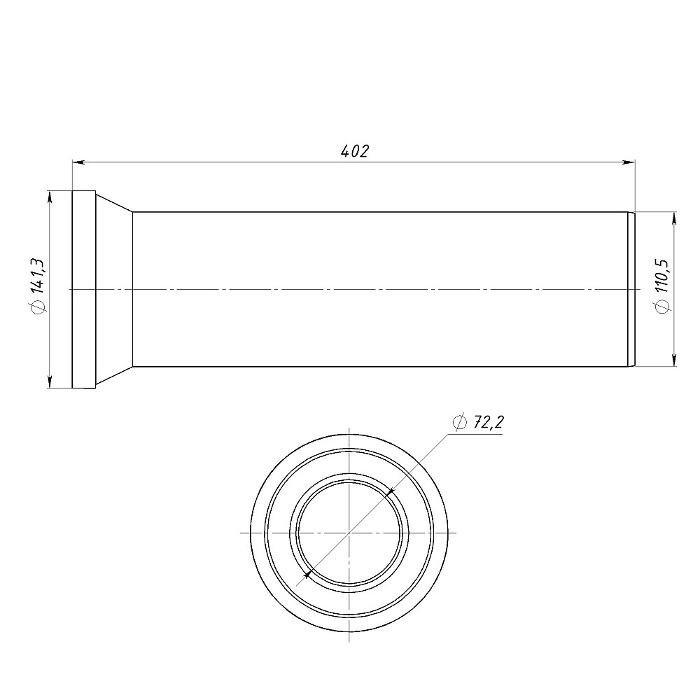 Патрубок OPTIMUM для унітазу прямий D110  400 мм  OPTI 14110/400 Тернопіль - фото 4