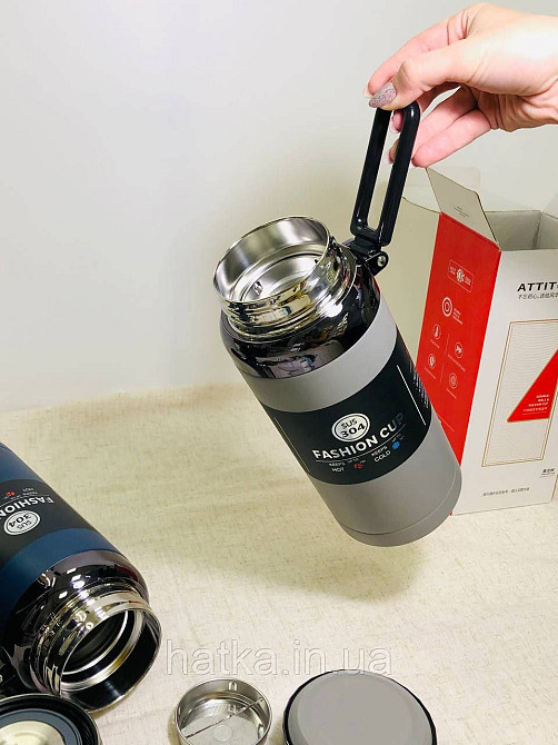 Термос металевий «Колонел» 1300 мл утримання тепла до 12-24 годин синій Київ - фото 5