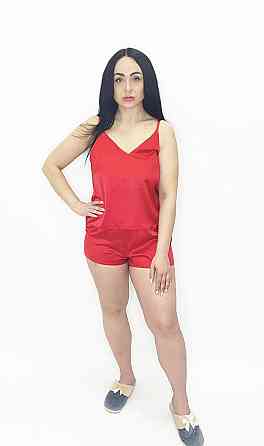 Піжама шовкова жіноча із шортами Червоний S Харків