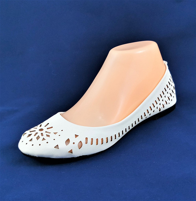 Жженські Літні Балетки Білі Мокасини Туфлі (розміри: 36) - 00-5 Дніпро - фото 5