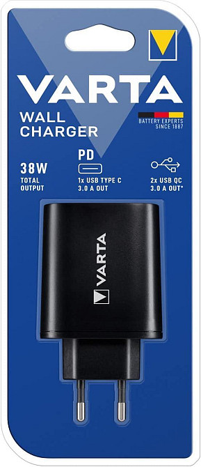 Зарядний пристрій Varta Wall Charger 38 W Black (57958101401) Чорний Харьков - изображение 3