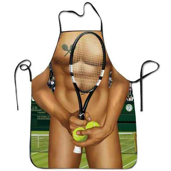Фартук с приколом мужской теннис торс ракетка кухонный для гриля барбекю Киев