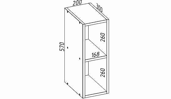 Полиця навісна К-18, Венге Магія, 570/300/200 Львів
