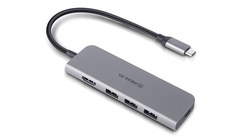 Концентратор REAL-EL CQ-700 Space Grey USB hub Харків - фото 3