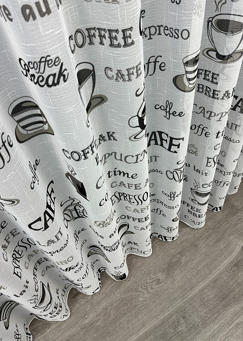 Тюль VR-Textil 1791т Льон Білий з чорним 200х270 см (42-0916) Київ - фото 4