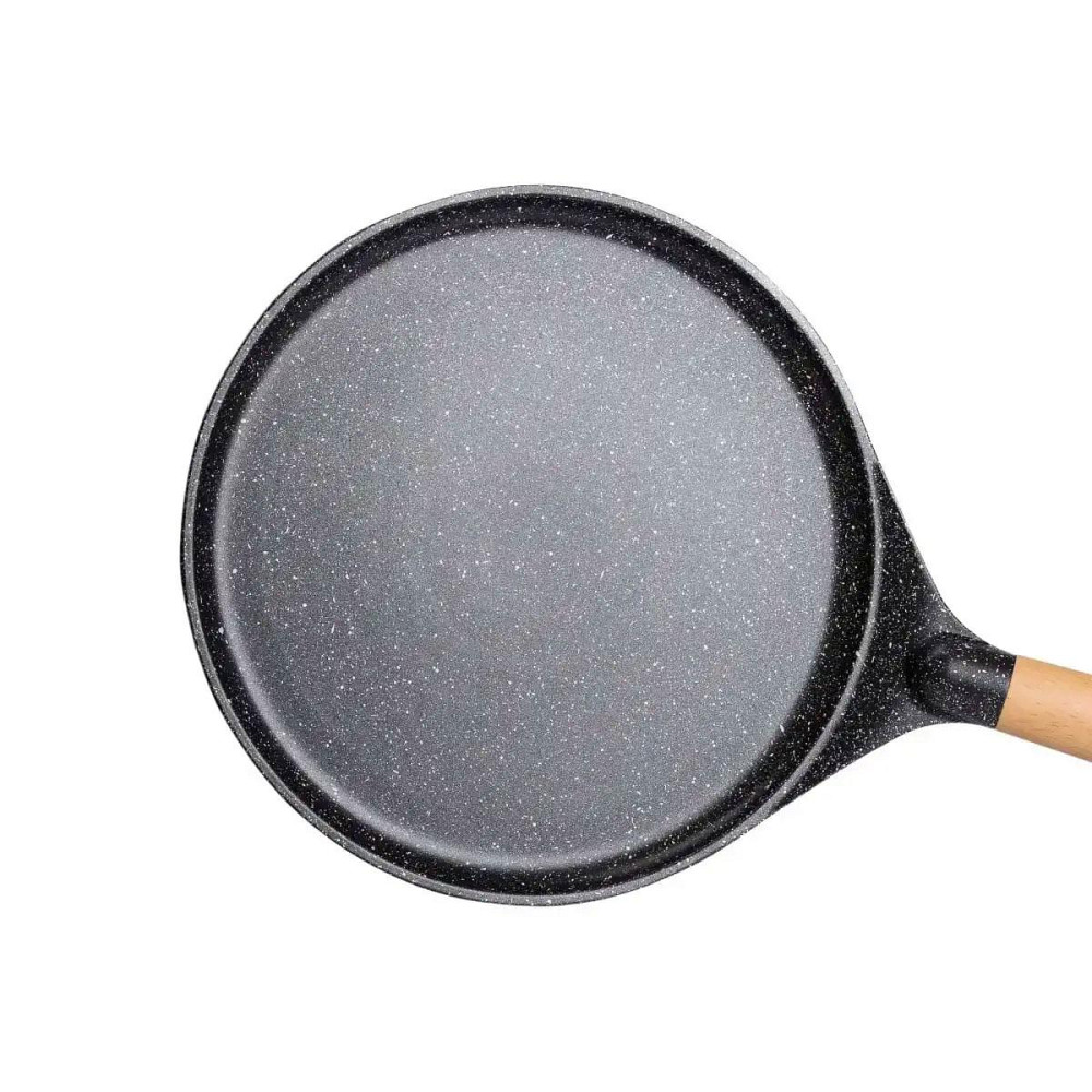 Алюминиевая блинная сковорода с мраморным антипригарным покрытием Ø 28 см, толстое дно MGC Black HP-4-430B Киев - изображение 4