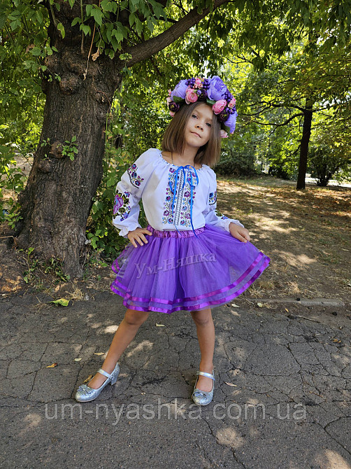 Костюм вышиванка фиолетовый для девочки Кривой Рог - изображение 5