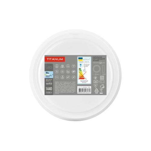 LED Світильник накладний круглий 18W 5000К 1440Lm 180-250V 180*35мм TL-BHR20-185 Titanum Житомир