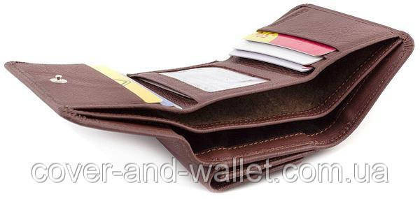 Компактный шкіряний жіночий гаманець бордового кольору ST Leather 403 Київ - фото 7