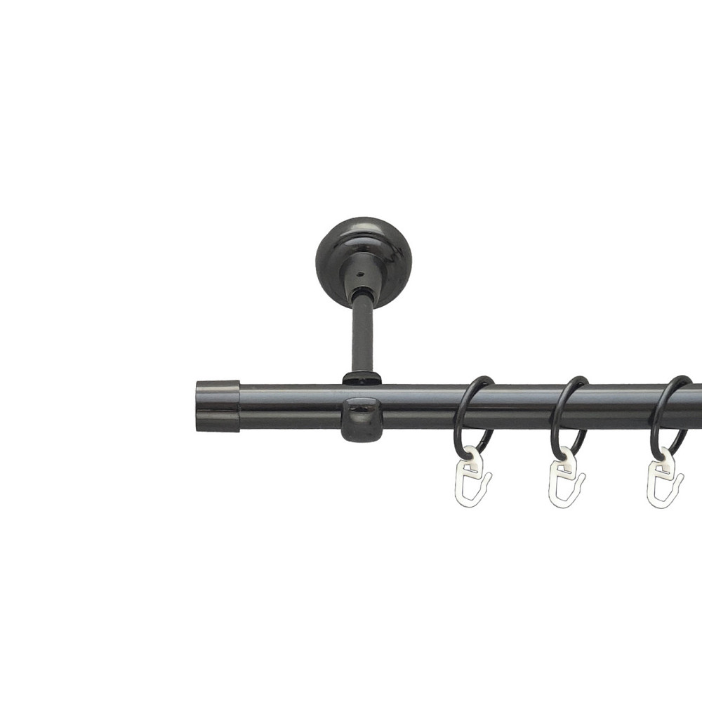 Карниз Orvit Заглушка металевий однорядний відкритий Онікс 19 мм 200 см (00-00014794) Львов - изображение 1