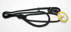 65711 Повідець-зашморг 8мм "ПРЕМІУМ" шкіряний круглий 1.3 м Чорний Вінниця