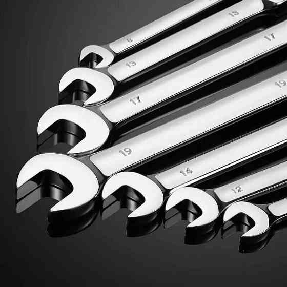 Набір рожково-накидних комбінованих ключів 12 шт, 8-19 мм гайкові для ремонту з тріскачкою з чохлом Кам'янець-Подільський