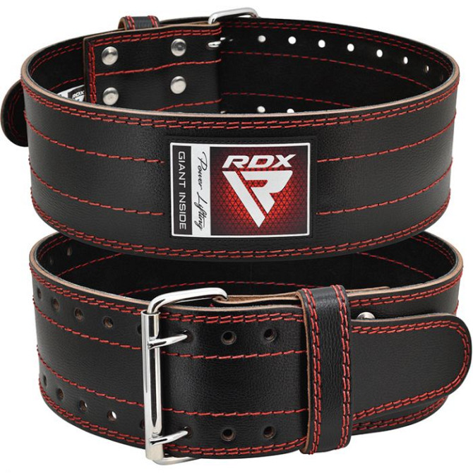 Пояс для важкої атлетики RDX Leather Black L Каменское - изображение 8