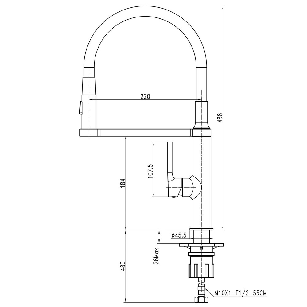 Змішувач для кухні TOPAZ SARDINIA TS 08401-H71-PVD-NB Київ - фото 9