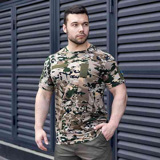 Футболка чоловіча однотонна Мультикам Pobedov Peremoga Військова Київ