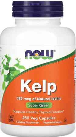Кєлп (Буріе водоросли, ламинария) NOW Kelp 325mcg Of Natural Lodine - 250 vcaps Київ