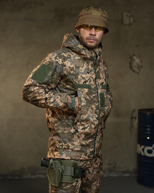 Демисезонный тактический костюм софтшел Softshell rocket пиксель  НП4862 Одесса - изображение 6