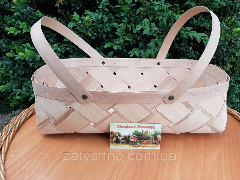 Корзина из шпона плетеная  с ручками Киев - изображение 5