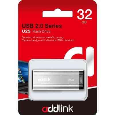 USB флеш накопитель AddLink 32GB U25 Silver USB 2.0 (ad32GBU25S2) Винница